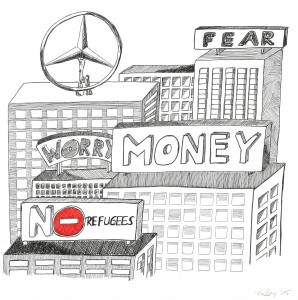 Kerstin Carolin Beyer, Refugees, Peace, Worry, Angst, Hate, Drawing, Flüchtlinge Deutschland, Flüchtlingshilfe
