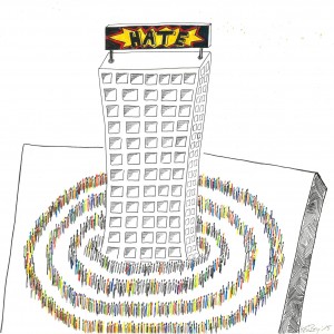Kerstin Carolin Beyer, Refugees, Hate, Drawing, Flüchtlinge Deutschland, Flüchtlingshilfe