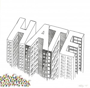 Kerstin Carolin Beyer, Refugees, Hate, Drawing, Flüchtlinge Deutschland, Flüchtlingshilfe