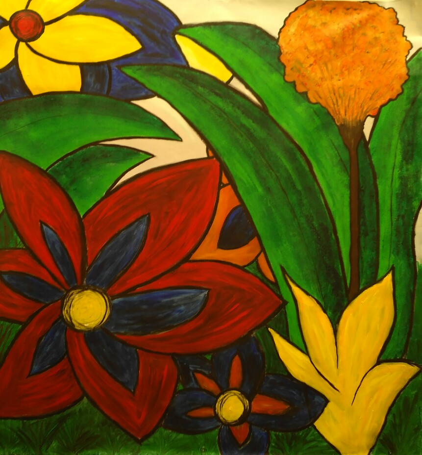 Kerstin Carolin Beyer, painting, art, colors, Acrilic on canvas, colores, arte, pintura, Flowers,