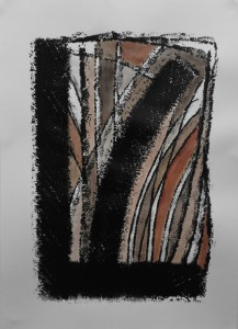 Kerstin Carolin Beyer, Up in the air, Acrilic on paper, black with transperencies